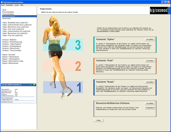 Bewegungsanalyse Ganganalyse Schema"