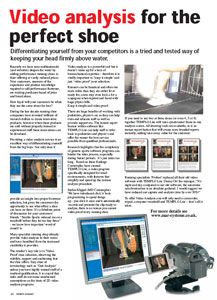 Article in Sports Insight - Video analysis for the perfect shoe